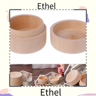 Ethel1 กล่องไม้ กล่องเครื่องประดับ ทรงกลม แฮนด์เมด งานฝีมือขนาดเล็ก กล่องเก็บของ ตกแต่งบ้าน