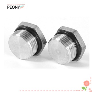 Peonypavilion ปลั๊กตัวผู้ สเตนเลส 304 หัวหกเหลี่ยม สีเงิน M12x1.5 สําหรับท่ออากาศ 2 ชิ้น