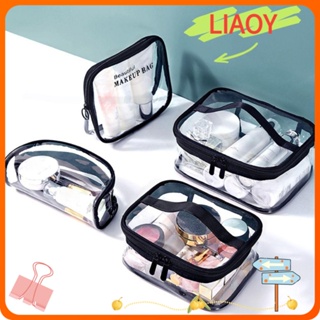 Liaoy กระเป๋าเครื่องสําอาง PVC ใส มีซิป จัดระเบียบ 1 ชิ้น