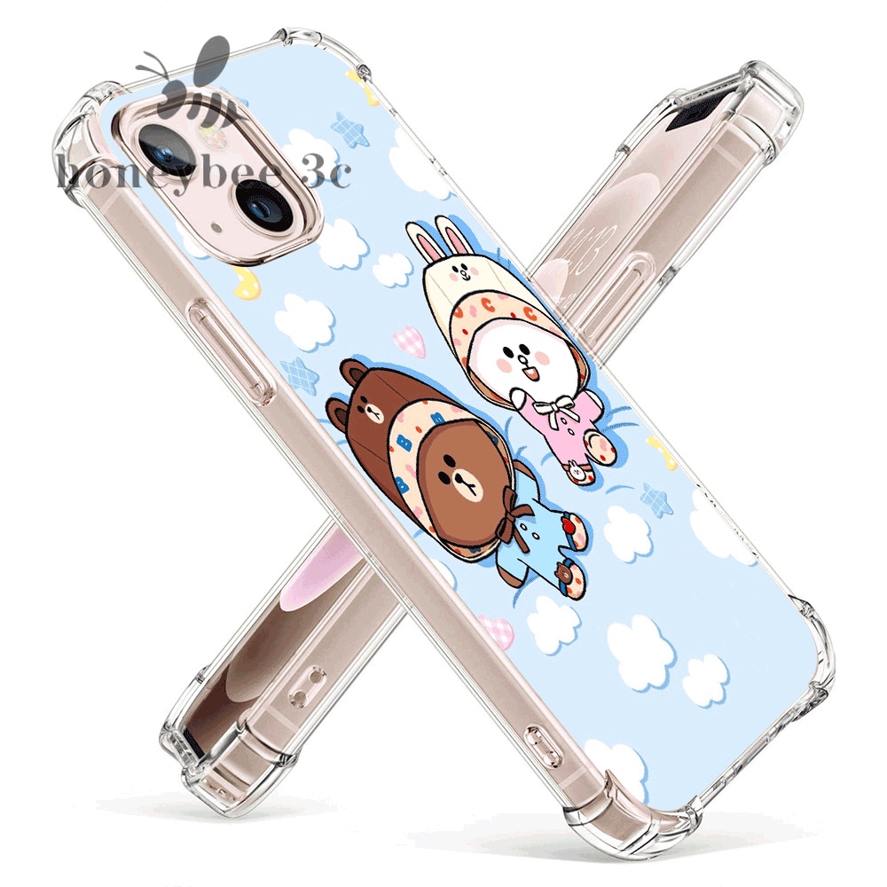Oppo A58 A57 A77 4G A78 5G A77s A96 A76 A36 A17 A17k A15 A5s ใส การ์ตูนหมี กันกระแทก TPU ด้านหลัง ใส เคสเจลลี่ เคสครอบคลุม