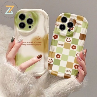 เคสโทรศัพท์มือถือ ซิลิโคน ลายหน้ายิ้ม สีเขียวมัทฉะ สําหรับ Realme C53 C33 C55 C35 C30 Realme 10 4G Realme C21Y C25Y Realme C15 C25 5S 5I C2 Narzo 50A Prime Narzo N55