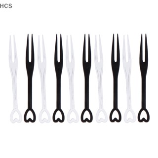 Hcs ส้อมพลาสติกใส ขนาดเล็ก สําหรับจิ้มผลไม้ เค้ก อาหาร 100 ชิ้น ต่อถุง