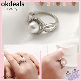 Okdeals แหวน ประดับมุก ของขวัญ แฟชั่นยอดนิยม สําหรับผู้หญิง