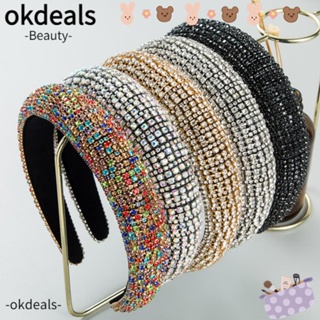 Okdeals ที่คาดผม ประดับพลอยเทียม แวววาว สําหรับผู้หญิง