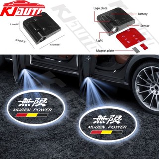 โคมไฟโปรเจคเตอร์ LED ไร้สาย ฉายแสงเลเซอร์ ติดประตูรถยนต์ สําหรับ Honda City Civci Fit Jazz HRV BRV CRV WRV Brio Accord Lead mobilio Mugen Type R 2 ชิ้น