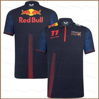 เสื้อยืดโปโล แขนสั้น ลาย HQ1 2023 Oracle Red Bull Racing Team Sergio Perez พลัสไซซ์ QH1