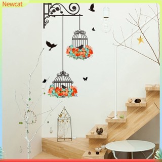 {Newcat} สติกเกอร์ ลายกรงนก สําหรับตกแต่งผนังห้องนอนเด็ก ห้องนั่งเล่น DIY