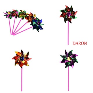 Daron Pinwheel กังหันลมพลาสติก แบบบาง ขนาดเล็ก ประกอบเอง สําหรับตกแต่งสวน 10 ชิ้น