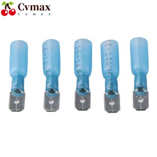 Cvmax หางปลาเชื่อมต่อสายไฟ ไนล่อน สีฟ้า กันน้ํา 16-14 AWG 100 ชิ้น