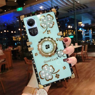 พร้อมส่ง เคสโทรศัพท์มือถือแข็ง ทรงสี่เหลี่ยม ประดับพลอยเทียม กันกระแทก สําหรับ OPPO Reno 10 5G Reno10 Pro 5G 10Pro+ Reno10 Pro+ 5G