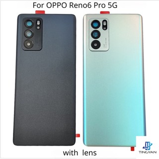 เคสแบตเตอรี่กระจก ด้านหลัง พร้อมกาวเลนส์กล้อง สําหรับ OPPO Reno6 Pro 5G Reno 6 Pro