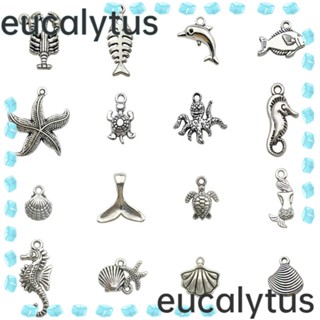 Eucalytus1 จี้รูปปลาทะเล คละแบบ สําหรับทําเครื่องประดับ สร้อยข้อมือ DIY 105 ชิ้น