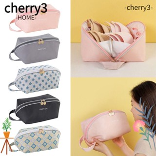 Cherry3 กระเป๋าจัดเก็บชุดชั้นใน ถุงเท้า พิมพ์ลาย แบบพกพา สําหรับเดินทาง