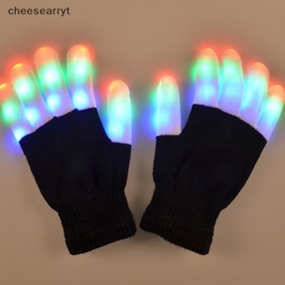 Chee ถุงมือไฟกระพริบ LED เรืองแสง สําหรับปาร์ตี้ฮาโลวีน