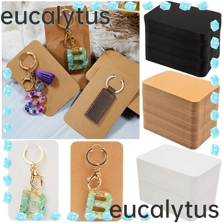 Eucalytus1 พวงกุญแจ กระดาษคราฟท์เปล่า สองด้าน สําหรับใส่เครื่องประดับ 100 ชิ้น