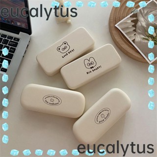 Eucalytus1 แว่นตา หนัง PU พิมพ์ลาย แบบพกพา อุปกรณ์เสริม