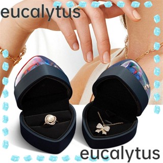 Eucalytus1 กล่องของขวัญ กล่องเครื่องประดับอะคริลิค ลายดอกไม้ หัวใจ นิรันดร์ คุณภาพสูง สไตล์โรแมนติก