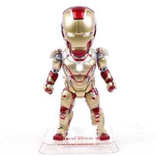 โมเดลฟิกเกอร์ Avengers 4 Beast Kingdom Egg Iron Man MK42 Egg Attack EAA-036 Iron Man 3 MARK 42 MK XLII Light Up Action Figure ของเล่น สําหรับเก็บสะสม ของขวัญ