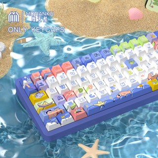 Wonderful Ocean Keycaps Cherry Profile ปุ่มกดคีย์บอร์ด ลายเชอร์รี่ พร้อม 7U และ ISO สําหรับ 61 68 80 84 100layout