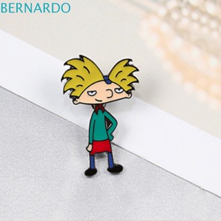 Bernardo Hey Arnold เข็มกลัด ผ้ายีน เคลือบเงา ลายตัวการ์ตูนอนิเมะ สไตล์เกาหลี สําหรับผู้หญิง