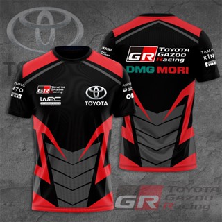 เสื้อยืดแขนสั้น พิมพ์ลาย Toyota Gazoo Racing 3 มิติ โอเวอร์ไซซ์ แฟชั่นฤดูร้อน สําหรับเด็กผู้ชาย