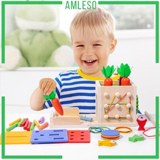 [Amleso] Montessori ชุดกล่องไม้ ของเล่นเสริมการเรียนรู้เด็ก 1 2 3 ปี