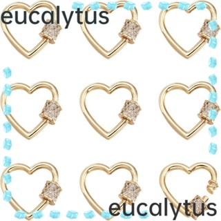 Eucalytus1 จี้หัวใจ ชุบทอง ทองเหลือง สําหรับทําเครื่องประดับ แฮนด์เมด