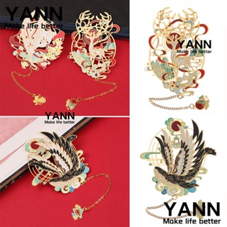 Yann1 ที่คั่นหนังสือทองเหลือง จี้พู่โลหะ เครื่องเขียน สําหรับโรงเรียน สํานักงาน