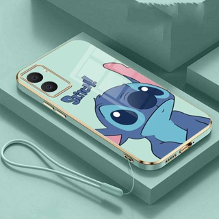 [พร้อมส่ง] เคสโทรศัพท์มือถือแบบนิ่ม ขอบสี่เหลี่ยม ลายมอนสเตอร์ Stitch เคลือบเงา สําหรับ Vivo Y27 4G Y27 Y36 Y78 5G Y36 4G Vivo Y02t Y02 Y02s