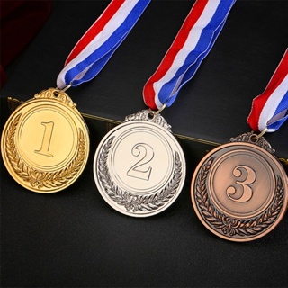 เหรียญรางวัล ริบบิ้น สีเงิน สีทอง สีบรอนซ์ เหมาะกับการแข่งขันกลางแจ้ง สําหรับเด็ก