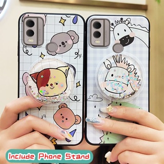 Cartoon TPU Phone Case For Nokia C22 Anti-knock Cute Kickstand Anti-dust Dirt-resistant Back Cover Silicone glisten Durable