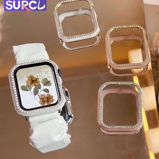 เคสนาฬิกาข้อมือ PC ประดับเพชร แวววาว สําหรับ Apple watch case series 8 7 45 มม. 41 มม. 38 มม. 40 มม. 42 มม. 44 มม. 6 SE 5 4 3 2 42 มม.