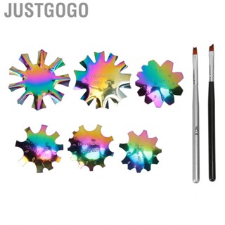 Justgogo 6 Pieces Nail Manicure Edge Colorful Stainless Steel Trimmer