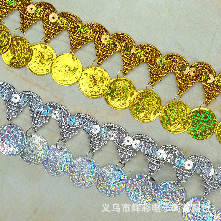 จี้พู่ ประดับเลื่อม ลายลูกไม้ สําหรับแขวนตกแต่งเครื่องแต่งกาย เต้นรํา