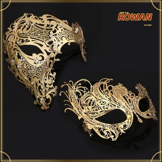 Rowans หน้ากากเต้นรํา ประดับพลอยเทียม สําหรับปาร์ตี้ฮาโลวีน