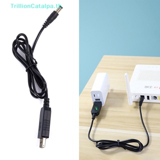 Trillioncatalpa อะแดปเตอร์แปลงสายเคเบิล USB DC 5V เป็น 12V ปลั๊ก 2.1x5.5 มม. พร้อมไฟแสดงสถานะ TH