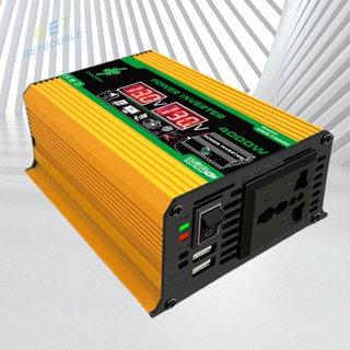 [Getdouble.th] หม้อแปลงแรงดันไฟฟ้า 12V เป็น 220V 110V 4000W หน้าจอ LCD USB คู่ สําหรับรถยนต์