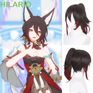 Hilario Honkai Star Rail วิกผมหางม้าสังเคราะห์ธรรมชาติ แต่งไล่โทนสีแดง สีน้ําตาลเข้ม สําหรับแต่งคอสเพลย์ฮาโลวีน