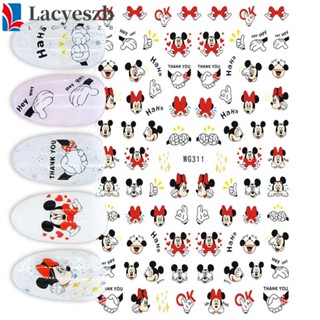 Lacyeszb สติกเกอร์ติดเล็บ ลายมิกกี้เมาส์ มีกาวในตัว สําหรับตกแต่งเล็บ