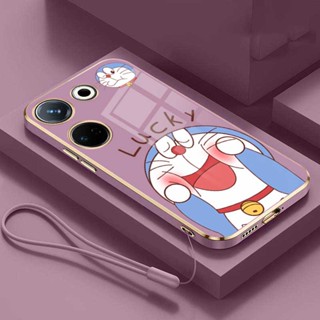 Tecno Camon 20 Pro camon20 19 Pro ITEL S23 Pova 4 Pro NEO 2 เคสโทรศัพท์ ยาง โดราเอมอนน่ารัก เคลือบเงา เคสกันกระแทก พร้อมแหวนคล้อง