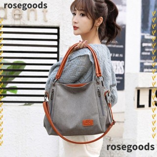 Rosegoods1 กระเป๋าสะพายไหล่ ผ้าแคนวาส ความจุขนาดใหญ่ สําหรับผู้หญิง