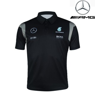 ใหม่ล่าสุด F1 ชุดแข่งรถ + เสื้อโปโลแขนสั้น ลายทีม Mercedes AMG Petronas แฟชั่นฤดูร้อน สําหรับผู้ชาย และผู้หญิง 2023