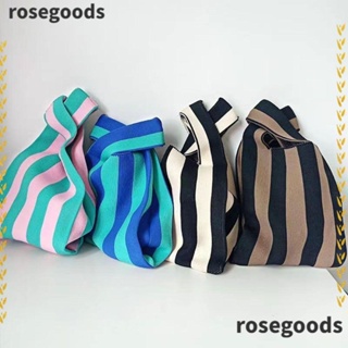 Rosegoods1 กระเป๋าถือ กระเป๋าช้อปปิ้งลําลอง ผ้าถัก ขนาดเล็ก สําหรับผู้หญิง