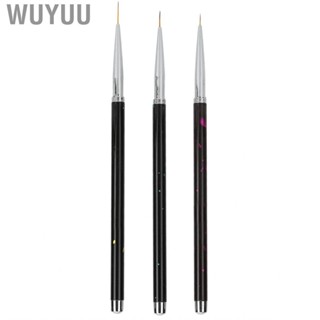 Wuyuu 3PCS Nail Art Liner Brushes UV Gel Painting Acrylic Design Nylon Brush