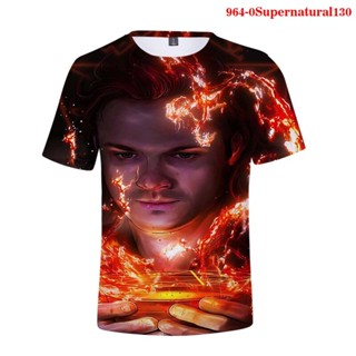 เสื้อยืด พิมพ์ลายทีวี Supernatural สไตล์สตรีท สําหรับผู้ชาย