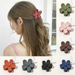 New Big Flower Shape Hair Claw Crab Clip Sweet Hairpin Frosted Barrette Headwear