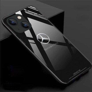 เคสโทรศัพท์มือถือแบบแก้ว ลายโลโก้รถยนต์ สไตล์มินิมอล คุณภาพสูง สําหรับ IPhone 11 Case 14 Pro Max 15 13 12 Mini SE 2020 X XS XR 8 Plus