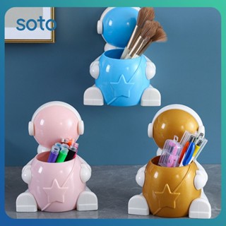 ♫ Astronaut Pen Holder Wall-mount Storage Rack Household Storage Box Astronaut Pen Holder Desktop Cosmetic Storage Tools