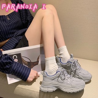 PARANOIA I   รองเท้าผ้าใบส้นหนาบางระบายอากาศได้ของผู้หญิงใหม่