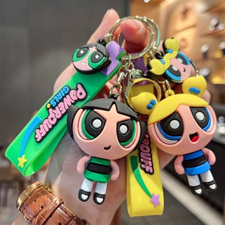 พวงกุญแจ จี้การ์ตูนอนิเมะ Powerpuff Girls สําหรับแขวนกระเป๋า โทรศัพท์มือถือ เครื่องประดับ